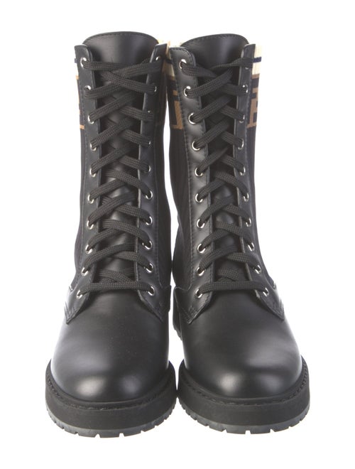 Fendi Zucca FF Logo Printed Combat Boots