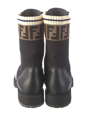 Fendi Zucca FF Logo Printed Combat Boots