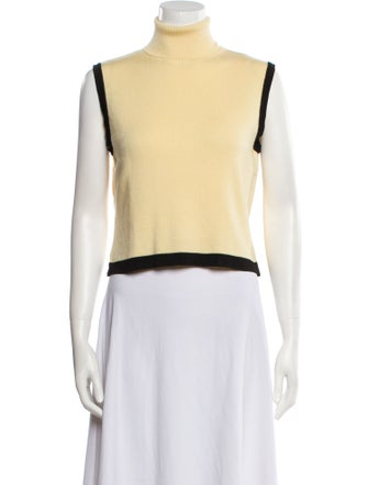 Fendi Virgin Wool Turtleneck Crop Top