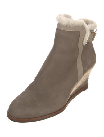 Fendi Suede Fur Trim Boots