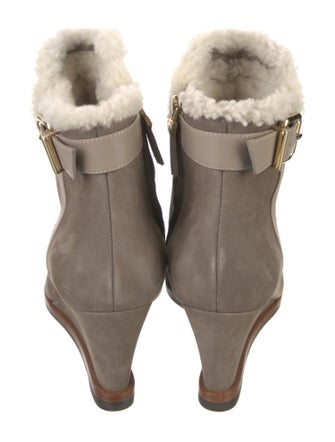 Fendi Suede Fur Trim Boots