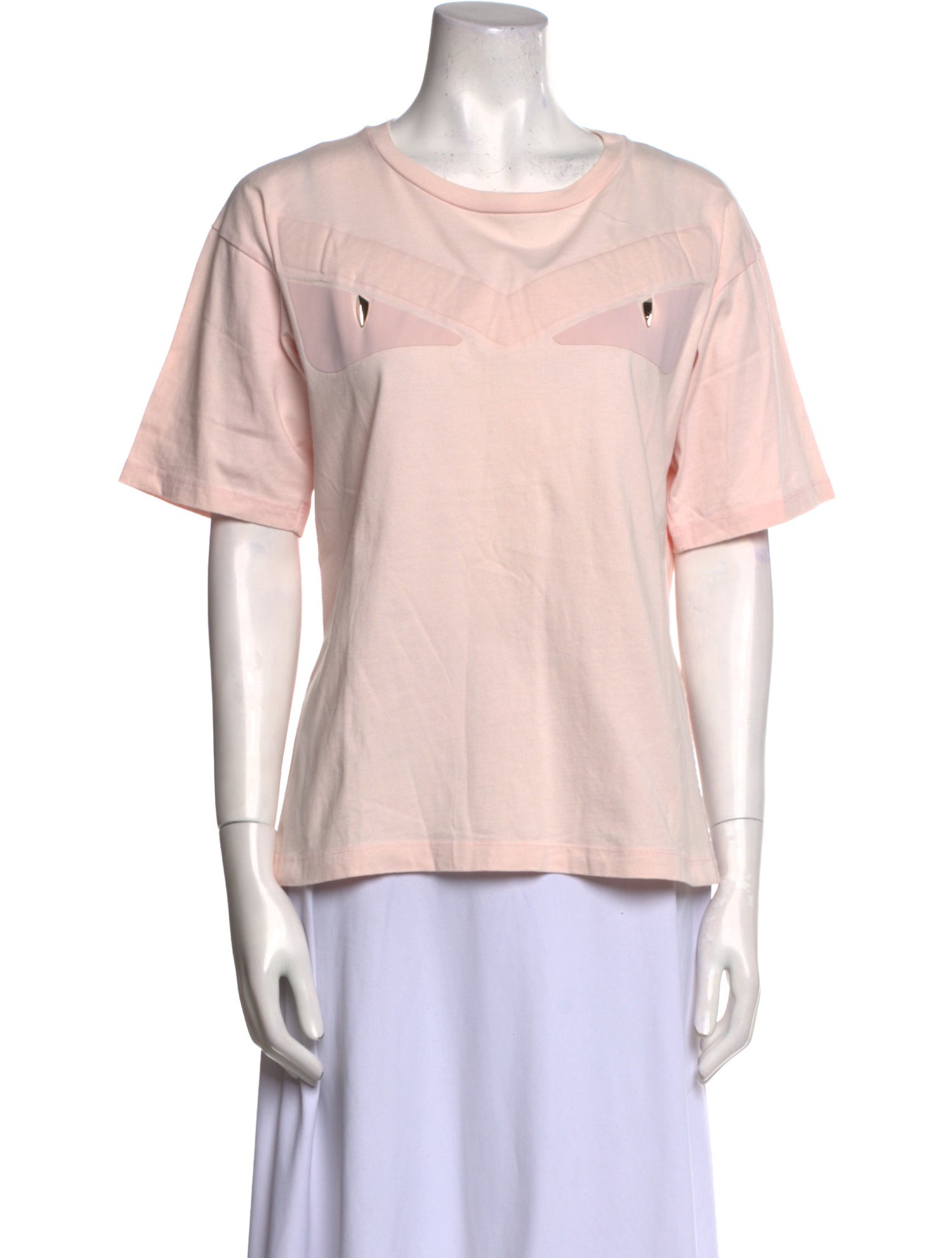 Fendi Bateau Neckline Short Sleeve T-Shirt
