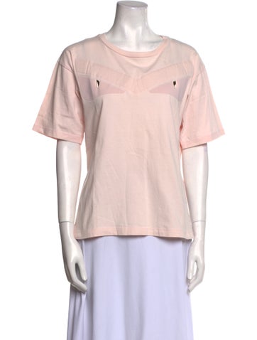 Fendi Tops Bateau Neckline Short Sleeve T-Shirt XS