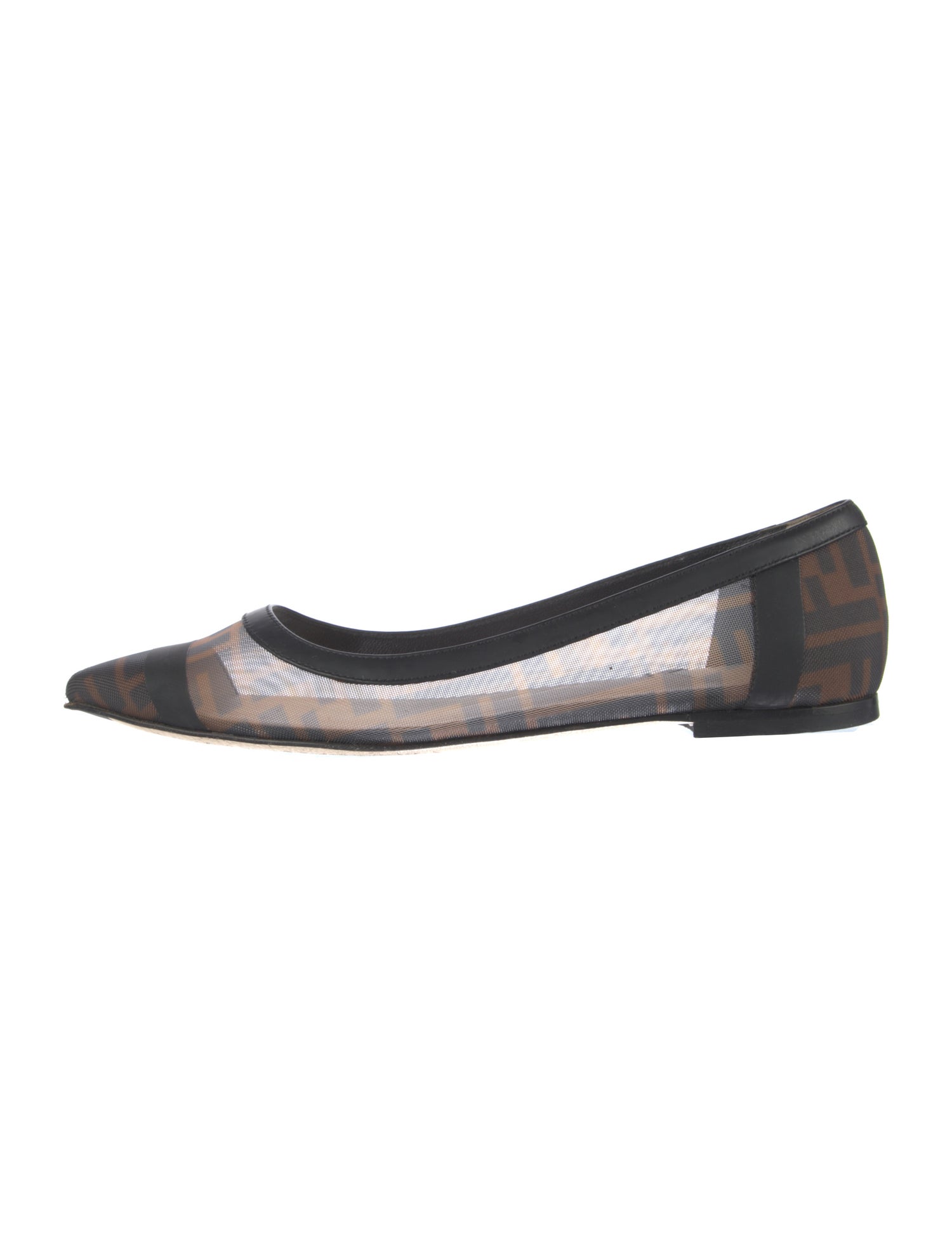 Fendi Zucca FF Logo Mesh Ballet Flats