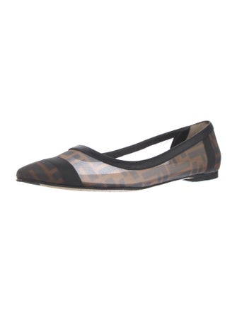 Fendi Zucca FF Logo Mesh Ballet Flats