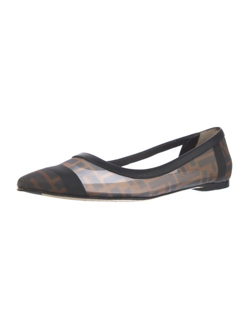 Fendi Zucca FF Logo Mesh Ballet Flats