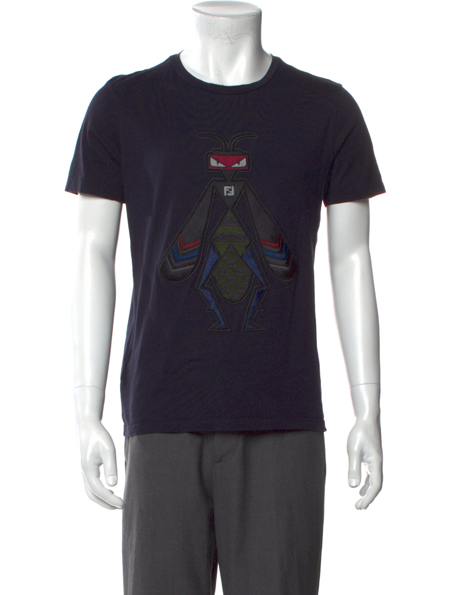 Fendi Monsters Motif Crew Neck T-Shirt