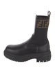 Fendi Zucca FF Logo Leather Combat Boots
