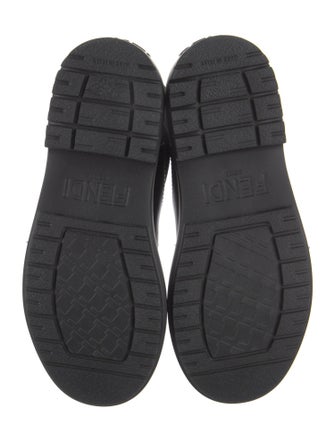 Fendi Zucca FF Logo Leather Combat Boots