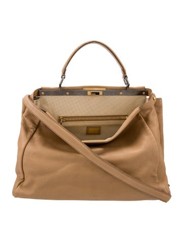 Fendi Handle Bags Leather Peekaboo Large