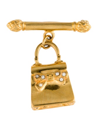 Fendi Crystal Handbag Brooch Pin