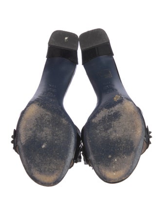 Fendi Patent Leather Floral Print Slides