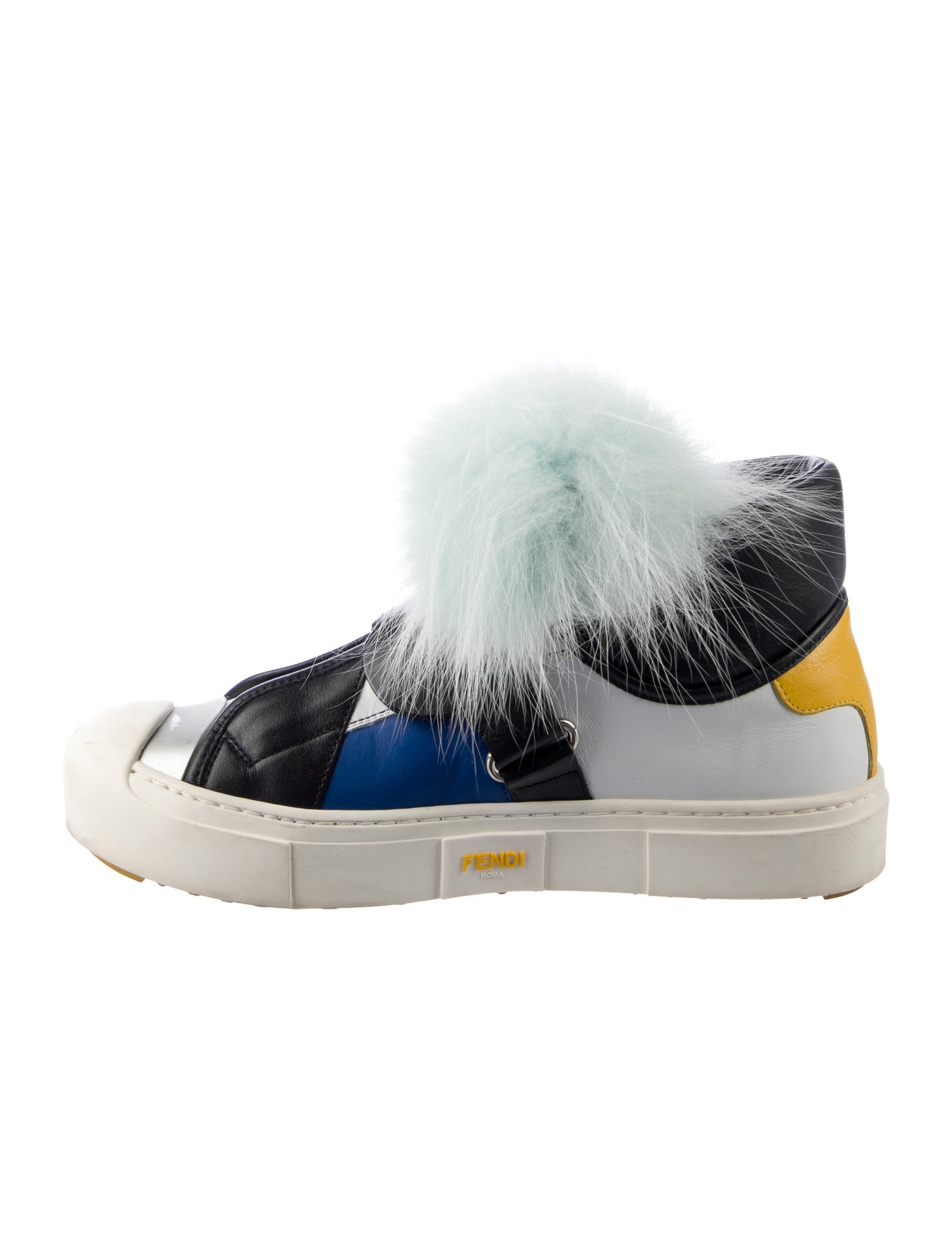 Fendi Leather Printed Sneakers