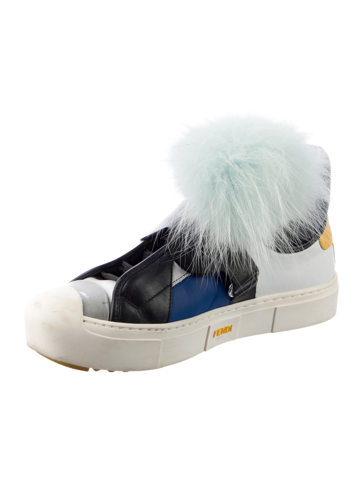 Fendi Leather Printed Sneakers