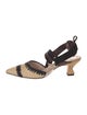 Fendi Raffia Animal Print Slingback Pumps
