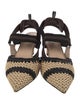 Fendi Raffia Animal Print Slingback Pumps