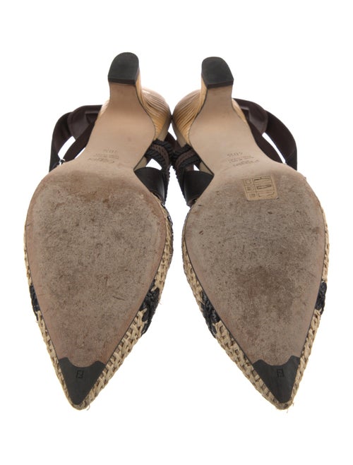 Fendi Raffia Animal Print Slingback Pumps