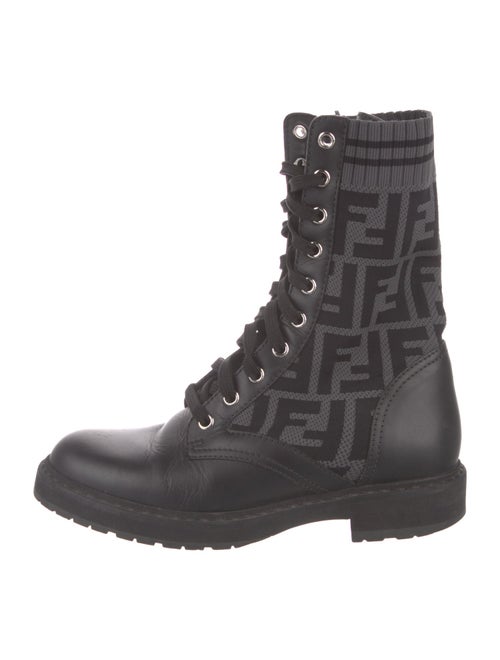 Fendi Zucca FF Logo Printed Combat Boots