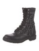 Fendi Zucca FF Logo Printed Combat Boots