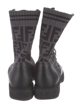 Fendi Zucca FF Logo Printed Combat Boots