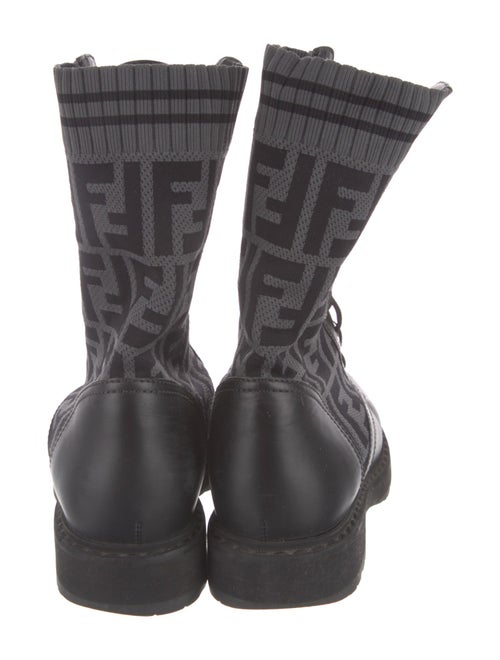 Fendi Zucca FF Logo Printed Combat Boots