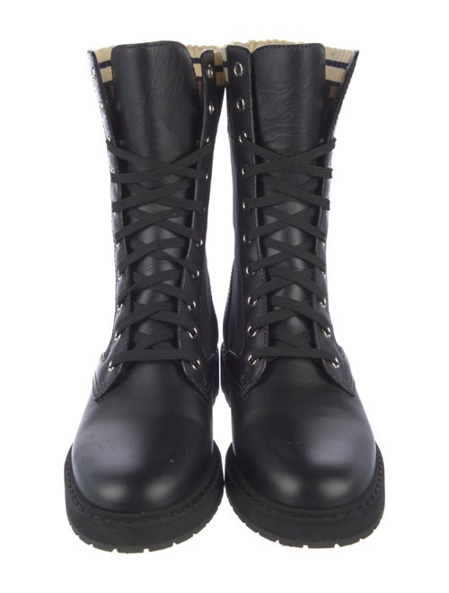 Fendi Zucca FF Logo Printed Combat Boots