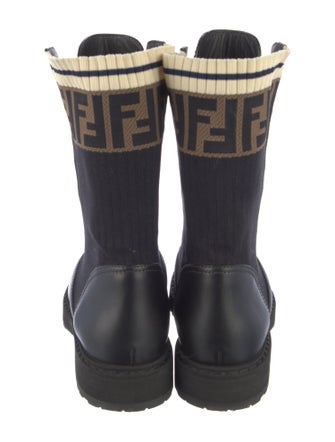 Fendi Zucca FF Logo Printed Combat Boots