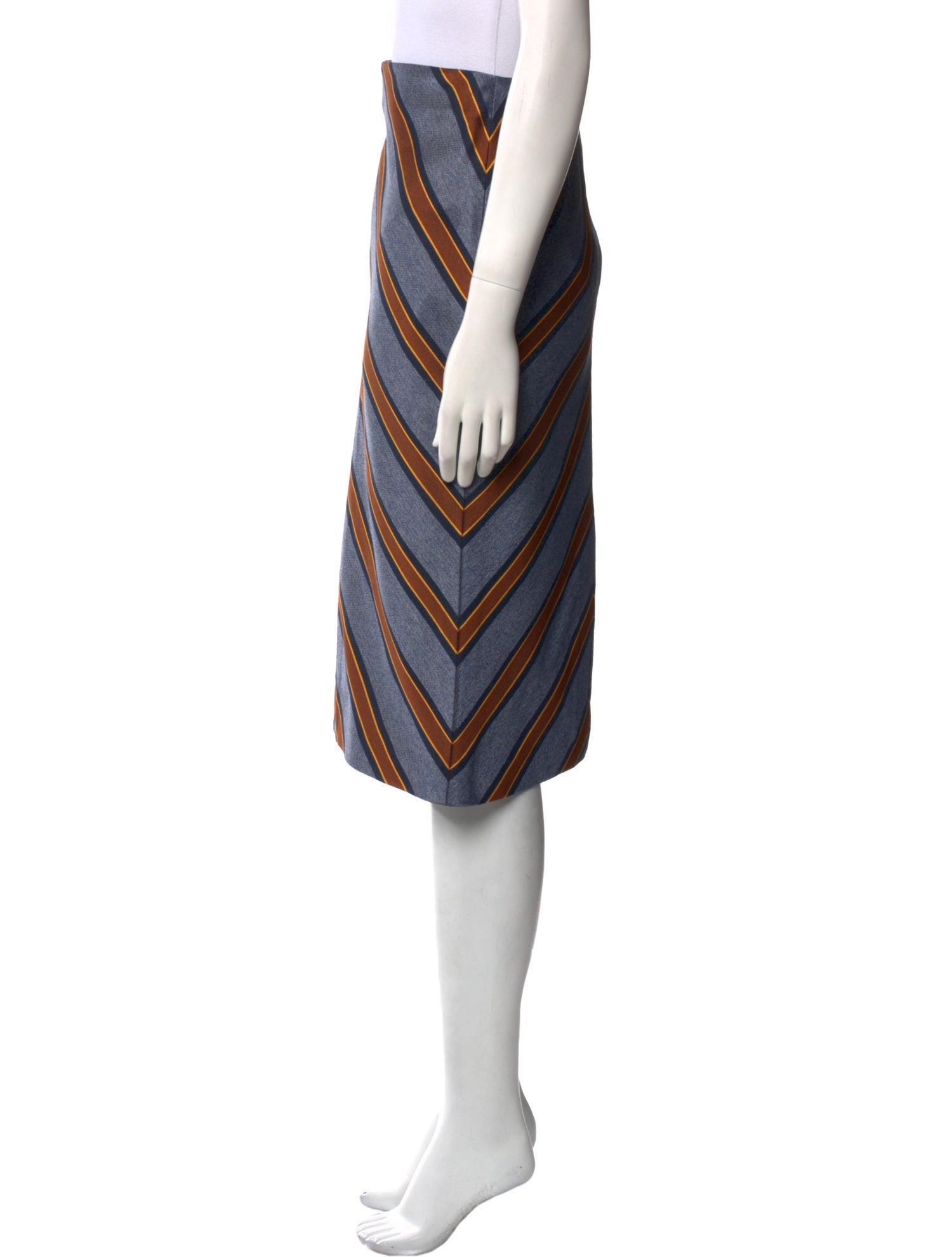 Fendi Striped Knee-Length Skirt w/ Tags