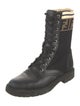 Fendi Zucca FF Logo Leather Combat Boots