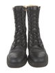 Fendi Zucca FF Logo Leather Combat Boots