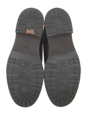 Fendi Zucca FF Logo Leather Combat Boots