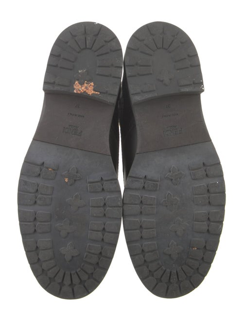 Fendi Zucca FF Logo Leather Combat Boots