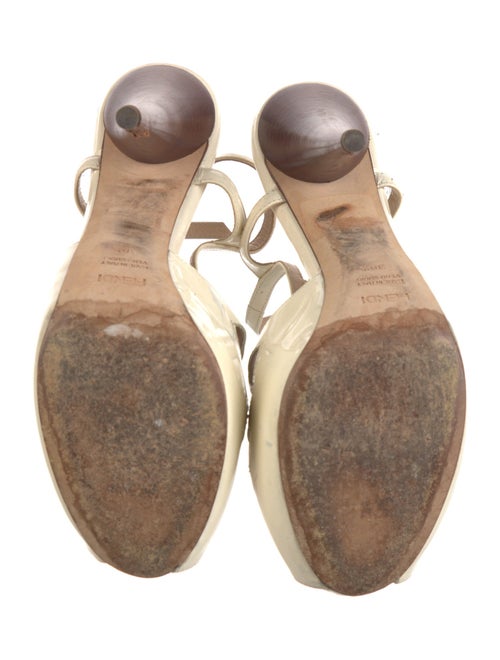 Fendi Patent Leather Cutout Accent T-Strap Pumps