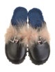 Fendi Monsters Motif Leather Mules