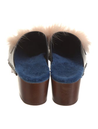 Fendi Monsters Motif Leather Mules