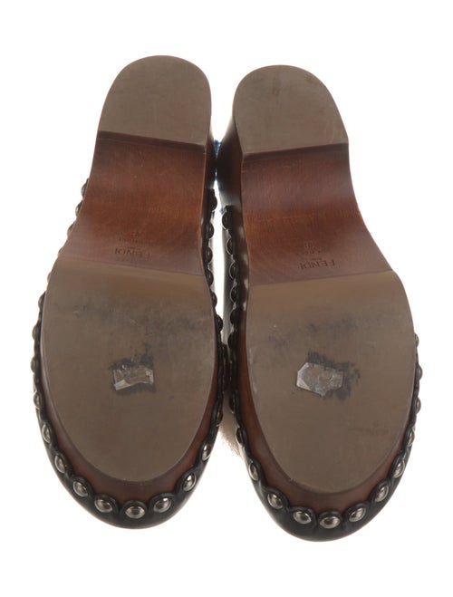 Fendi Monsters Motif Leather Mules