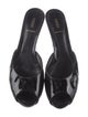 Fendi Zucca FF Logo Patent Leather Slides