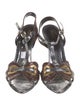 Fendi Leather T-Strap Sandals