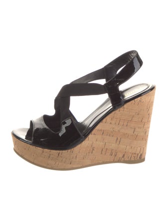 Fendi Patent Leather Slingback Sandals