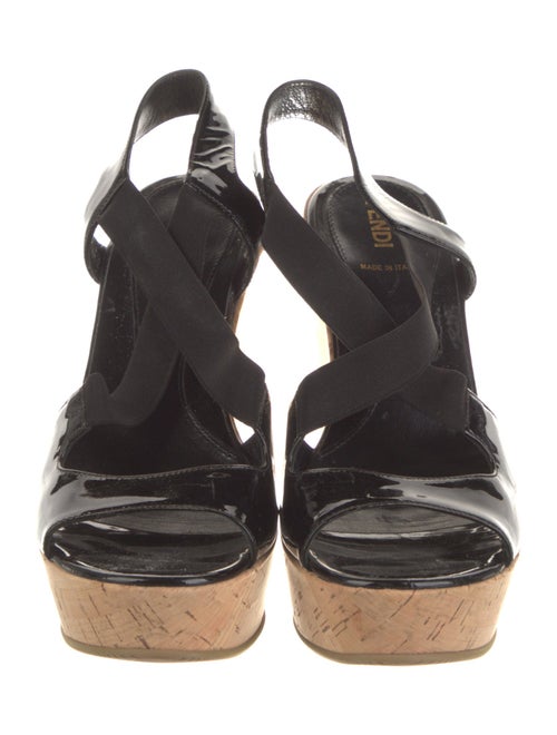 Fendi Patent Leather Slingback Sandals