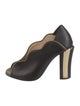 Fendi Leather Scalloped Accent Mules