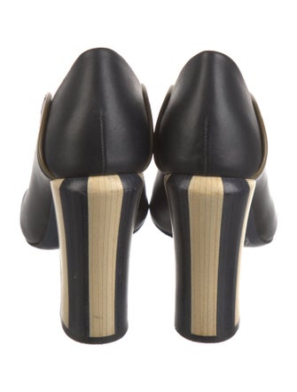 Fendi Leather Scalloped Accent Mules