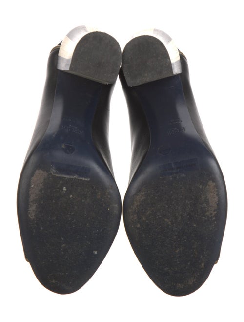 Fendi Leather Scalloped Accent Mules