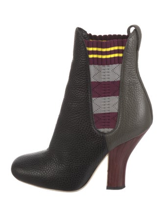 Fendi Leather Printed Chelsea Boots