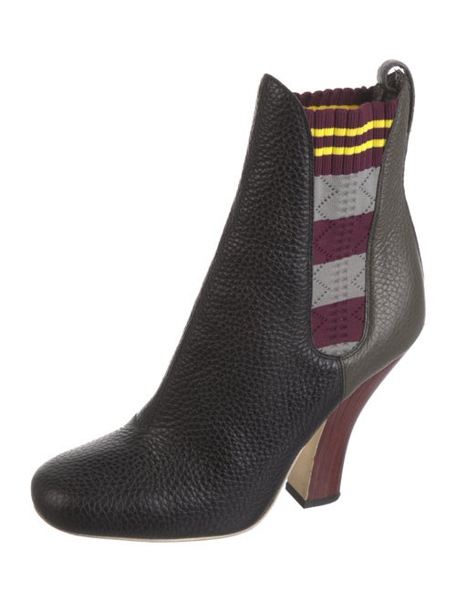 Fendi Leather Printed Chelsea Boots