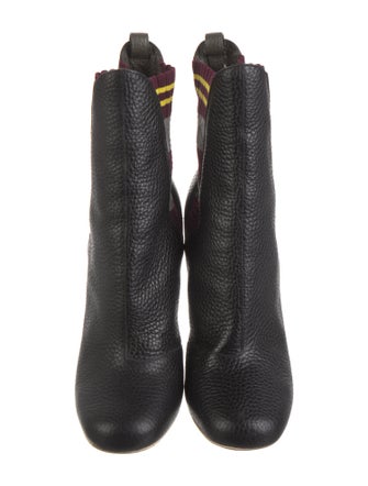 Fendi Leather Printed Chelsea Boots