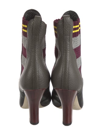 Fendi Leather Printed Chelsea Boots