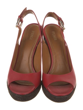 Fendi Leather Slingback Sandals