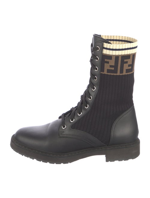 Fendi Zucca FF Logo Printed Combat Boots