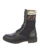 Fendi Zucca FF Logo Printed Combat Boots